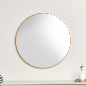 Large Round Gold Wall Mirror