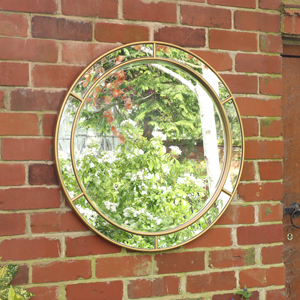 Large Round Gold Window Mirror