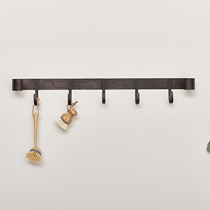 Large Rustic Iron Wall Hook Storage Rack