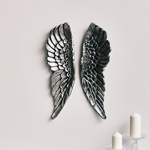 Large Silver Wall Mounted Angel Wings