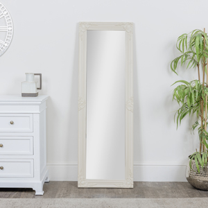 Ornate Tall Taupe Wall / Leaner Mirror