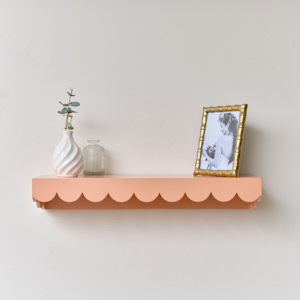 Peach Scalloped Wall Storage Shelf - 61cm