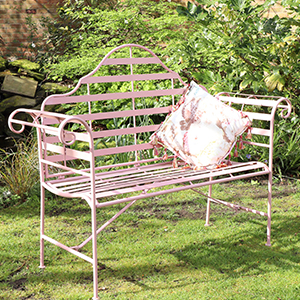 Pink Arched Garden Bench