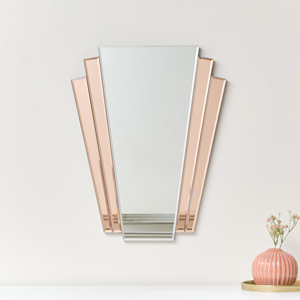 Pink Art Deco Fan Wall Mirror