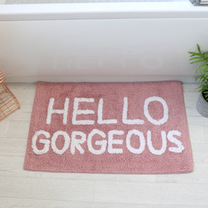 Pink Bath Mat - Hello Gorgeous 