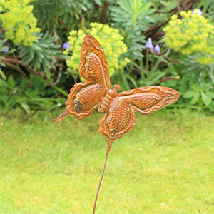 Rustic Metal Butterfly Garden Stake