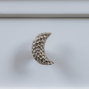 Silver Hammered Crescent Moon