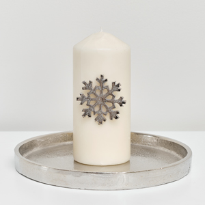 Silver Snowflake Candle Pin