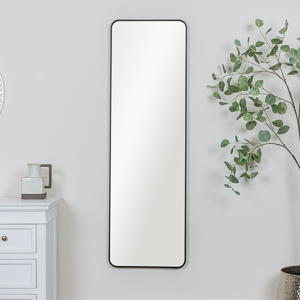 Tall Black Curved Framed Wall / Leaner Mirror