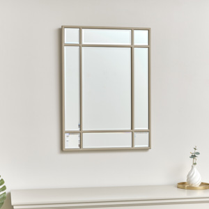 Taupe Framed Art Deco Wall Mirror 75cm x 55cm